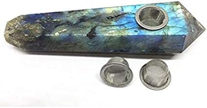 Dalas Labradorite Natural Quartz Crystal Point Wand Gemstone Healing About 3.8-4.3 inches