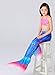 Kokowaii Fancy Girls' 2023 Swimming Mermaid Tail 7-8Years, 3 Sets/Top+Underwear+Dress