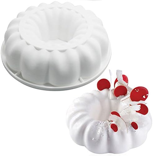 Aremazing Cake Mold for DIY Mousse Ice Cream Chocolate Dessert Jelly Pastry Silicone Cake Mold Decoration Tools (Flower-shaped)