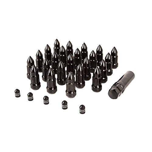 Rugged Ridge 16715.27 Black Bullet Lug Nut and Valve Stem Cap Kit, 28 Pack (For 1987-2018 Jeep YJ/TJ/JK/ZJ/WJ/XJ/KK)