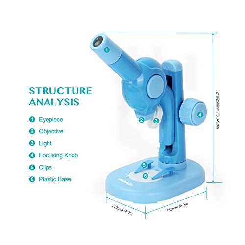 AOMEKIE Kids Microscope for Preschoolers Educational DIY STEM Toy