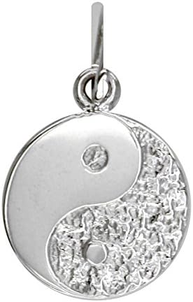 Mini Yin and Yang Charm in 14K White Gold