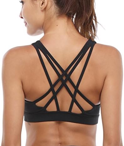 Women's Sports Bra Strappy Activewear Workout Racerback Yoga Bra