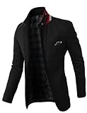 H2H Mens Fashion Slim Fit Blazer with Button Strap Collar