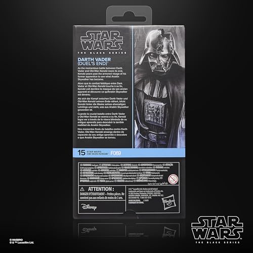Star Wars The Black Series, Darth Vader (Duel’s End), OBI-WAN Kenobi, Figura Premium de colección de 15 cm