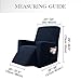SUBRTEX Recliner Chair Slipcover Stretch Lazy Boy Covers for Leather Furniture Protector Rocker Sofa Cover with Side Pocket (Recliner, Navy)