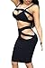 Womens Two Pieces Skirts Halter Hollow Out Bandage Bodycon Dress Sets S Black