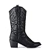 West Blvd Miami Cowboy Western Boots, Black Pu, 7.5