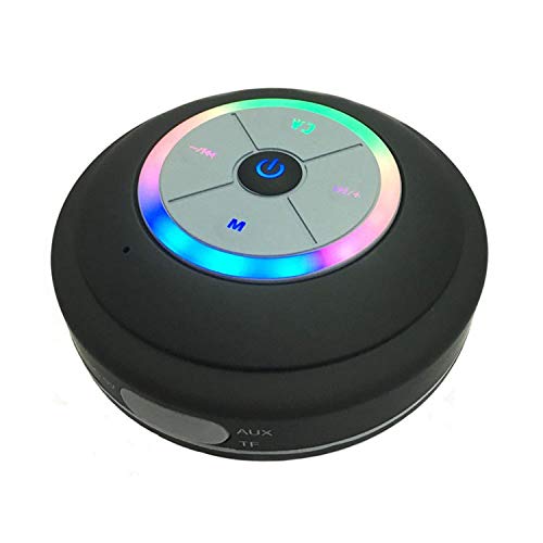 ISMMIK Bluetooth Shower Speaker, Portable Wireless Shower Speaker with Suction Cup Built-in Mic, Waterproof Bluetooth Speaker for Bathroom, Beach, Outdoor, Black