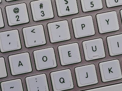 MAC DVORAK NON-TRANSPARENT DECALS FOR KEYBOARD BLACK OR WHITE BACKGROUND FOR DESKTOP, LAPTOP AND NOTEBOOK (CG) (White Background)