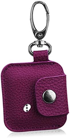WkHocYHm Case For Tile Mate / Tile Sport / Tile Style Case with Carabiner Keychain PU Leather Protection (Purple)
