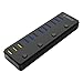 ORICO USB 3.0 Hub 12 Port with 3 BC1.2 Charging Port, 60W (12V/5A) Power Adapter for MacBook, Mac Pro/Mini, iMac, XPS, Surface Pro, Laptop, iPhone, Galaxy Series, HDD Hard Drive, and More