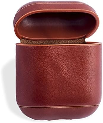 Heavy-Duty Apple AirPods Leather Case By Viosteria | Shockproof Cover In 4 Different Colors | Smart, Portable &amp; Practical Protection Pouch w/Lightning Port Access (Brown)
