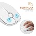 SROCKER V8 2.4GHz Wireless Ultra Thin Whisper Quiet Mouse Compact Soundless Mice without Laser Light DPI 1500 for PC and Mac(White)