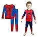 Boys Pajamas Sets Children Christmas Pants 100% Cotton Spider-Man Long Kids Snug Fit Pjs Winter Toddler Sleepwear (Red, 3T)
