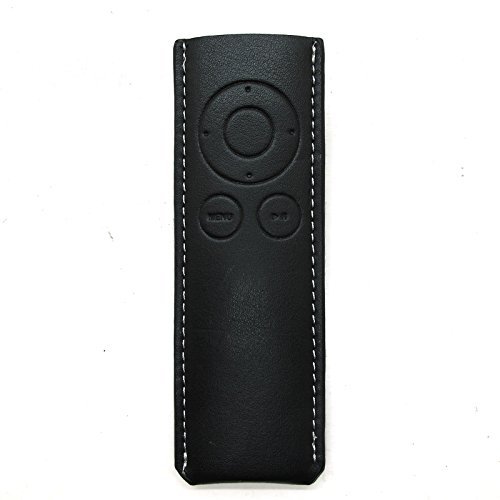co2CREA(TM) Black Premium PU Leather Magnetic Case Skin Protective Cover Bag For Apple TV Remote Control Controller (MC377LL/A)