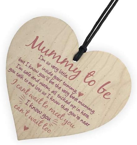 Red Ocean Mummy To Be Sign Baby Shower Mum Friendship Gift Party Decoration New Baby From Bump Present, 10 x 10 cm