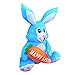 SEASONBLOW 4 FT LED Light Up Inflatable Easter Cute Bunny Rabbit with Carrot Decoration for Party Yard Lawn Garden Blow Up Decor Blue