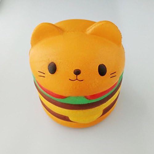 Zhisan Cat Head Burger Squishy Slow Rising Squeeze Toys Gifts for Kids Adult