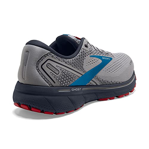 Brooks Men's Ghost 14 Neutral Running Shoe Grey/Blue/Red 10.5 D