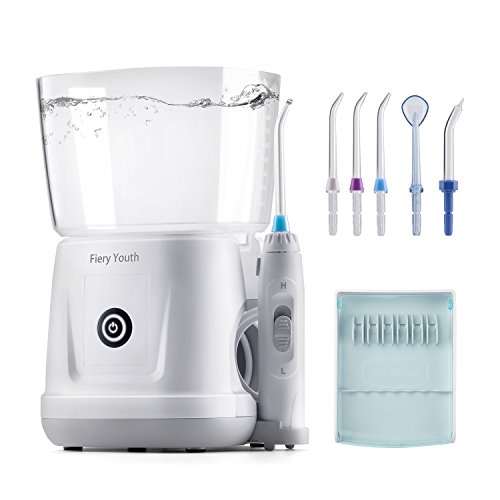 UPC 722970947726, Water Flosser 1000ML Capacity Electric Dental Oral Irrigator for Family &amp; Travel with Leak-Proof Compact Design, Touch-Switch, 5 Interchangeable Nozzles for Teeth, Gumline, Braces and Bridges