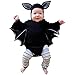 BELS Baby Girl Boy Halloween Clothes Black Bat Costume Cloak Romper with Hat Outfit (Z-Black, 70/0-6M)