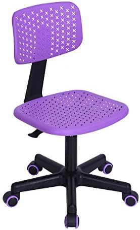 ASUUNY Office Task Chair Adjustable Swivel Computer Desk Chair Mid Back Children Study Chair(Purple)