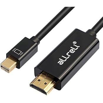 MINI DP to HDMI, aLLreLi 6ft Mini DisplayPort (Thunderbolt Compatible) to HDMI HDTV Cable (Full HD 1080p, Gold Plated) for iMac, MacBook Pro, Macbook Air and PC - Black