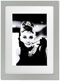 Living Colors Iconic Audrey Hepburn Breakfast At Tiffanys (2) A4 Framed Art Print - Silver Frame - Wall Art Picture - 8 x 12 Inches (20x30CM)