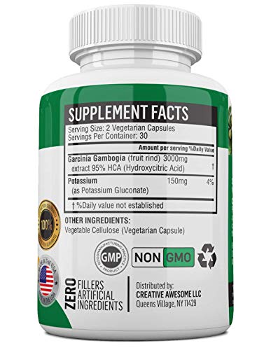 Garcinia Cambogia Extract - 95% HCA 3000mg Maximum Strength Capsules - Best Weight Loss Supplement - Burn Fat & Boost Metabolism, Diet Pills for Men & Women - 3 Pack - Thumbnail 5