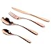 Stainless Steel Flatware Set Rose Gold, 4 Piece Rose Gold Plated Silverware Set Cutlery Sets Kitchen Home Dinnerware Tableware Utensil Set with Spoon Fork Knife