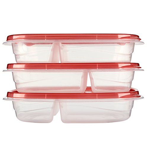 Rubbermaid TakeAlongs Divided Rectangular Food Storage Containers, 3.7