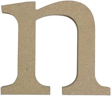 BEIGE FREE STANDING LOWER CASE LETTER 'n' WOODEN MDF H8CM X W9.5CM X D2CM
