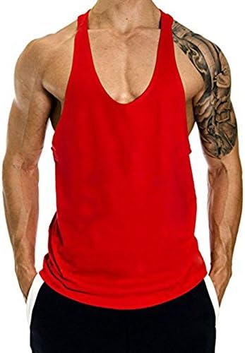 Gymleader Men Gym Bodybuilding Stringer Muscle Sleeveless Blank Fitness Tank Top Tee(1/3 Pack)