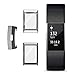 Coobes[2 Pack] Compatible with Fitbit Charge 2 Screen Protector, Soft TPU Full Cover Case Bumper Ultra-Thin Lightweight Shell Compatible Fitbit Charge 2 Smart Watch (Black+Clear)
