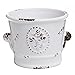 MyGift French Country Rustic White Ceramic Succulent Planter Flower Pot/Decorative Accessory Jar