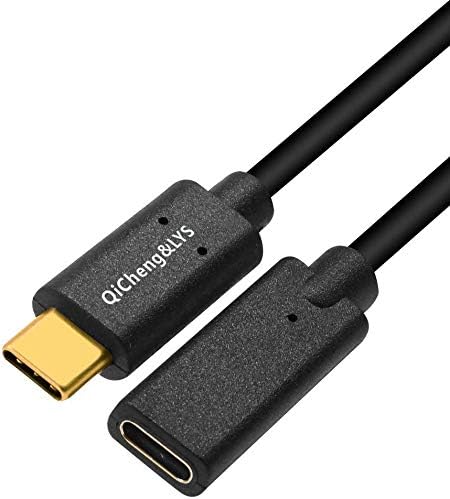 QiCheng&LYS USB C Extender Cable Gen 2 (10Gbps) Gold-Plated USB C Male to Female Cable Connector,Pass Video Data Audio for USB Type-C Data Sync Cable (1.5m 2pcs)