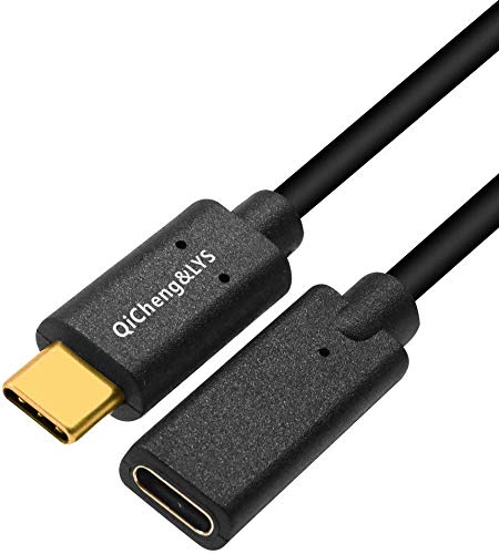 QiCheng&LYS USB C Extender Cable Gen 2 (10Gbps) Gold-Plated USB C Male to Female Cable Connector,Pass Video Data Audio for USB Type-C Data Sync Cable (1.5m 2pcs)