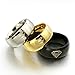 Acupress 8mm Golden Band Ring Unisex Size 6-12 Stainless Steel Men's Titanium Superman Superhero