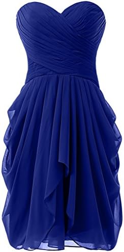 Dressy New Star Women's Chiffon Bridesmaid Dress Short Homecoming Prom Dresses Royal Blue US2