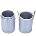 EMOCCI Makeup Brush Holder Large Capacity Make up Brush Case Organizer Cosmetic Cup Cylinder Storage Box Bag Pu Leather (Silver)