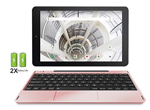 RCA 10.1″ HD IPS 1280 x 800 Touch Screen 32GB Quad-Core Tablet w/Extended Battery WiFi Keyboard Android 8.1 (10 inch, Rose Gold)