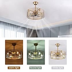 20" Industrial Ceiling Fan with LED Light Remote
