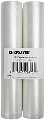 Keepsaver 2 Pack 11" x 16.4' Commercial Vacuum Sealer Saver Rolls Food Storage Sous Vide Bags
