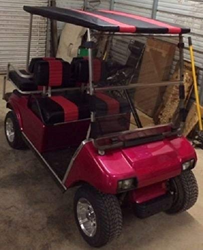 Club Car Pre-2000 DS Custom 2-Stripe Golf Cart Seat Cover Set Made with Marine Grade Vinyl - Staple On - Choose Your Colors From Our Color Chart!
