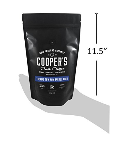 Rum Barrel Aged Coffee - Single Origin Rwanda Coffee Beans Aged in Thomas Tew RUM Barrels - 12 oz Bags, Whole Coffee Bean