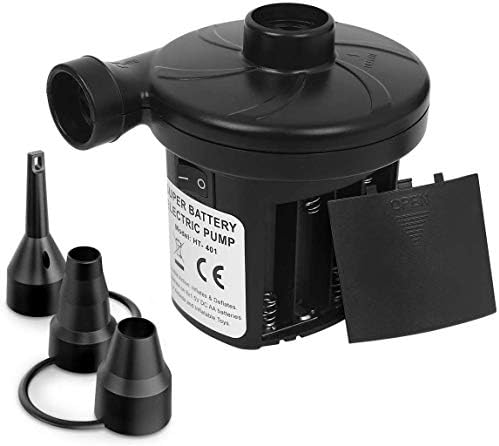 Eloki 電動エアーポンプ 電池式 電動空気入れ 浮き輪 海外限定 空気入れ プール 3種類のノズル付き 浮き輪に適用 エアーマット 電動 空気抜き両対応