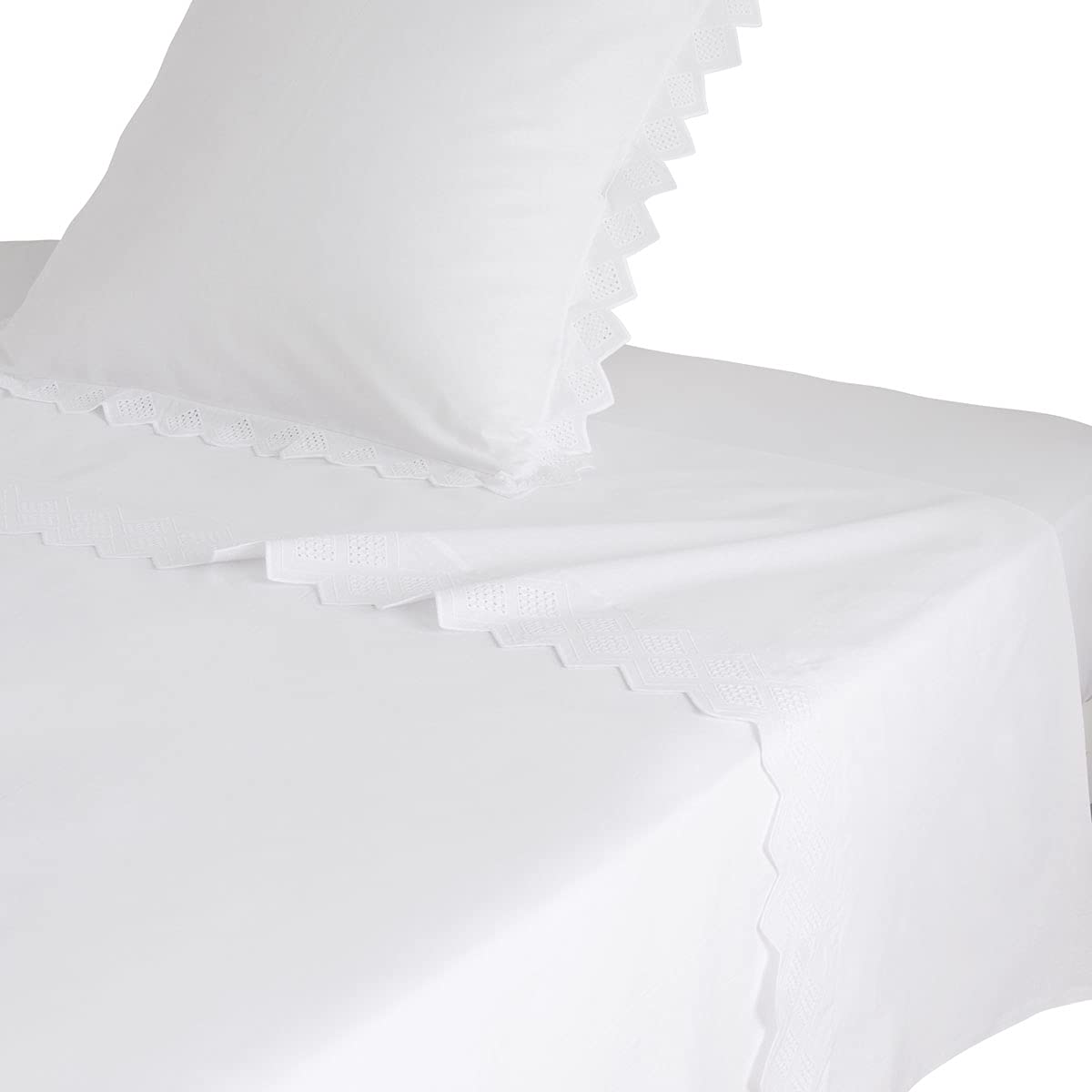 Origin Embroidered Cotton Flat Sheet, Opera, Made in France
