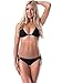 BAWDY Women's Geometric Mesh Triangle Bikini Set, Designed in USA, Black, M