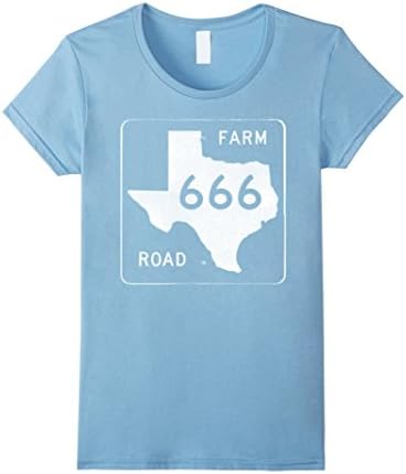 Womens Classic TEXAS FARM ROAD 666 Black T-Shirt Small Baby Blue